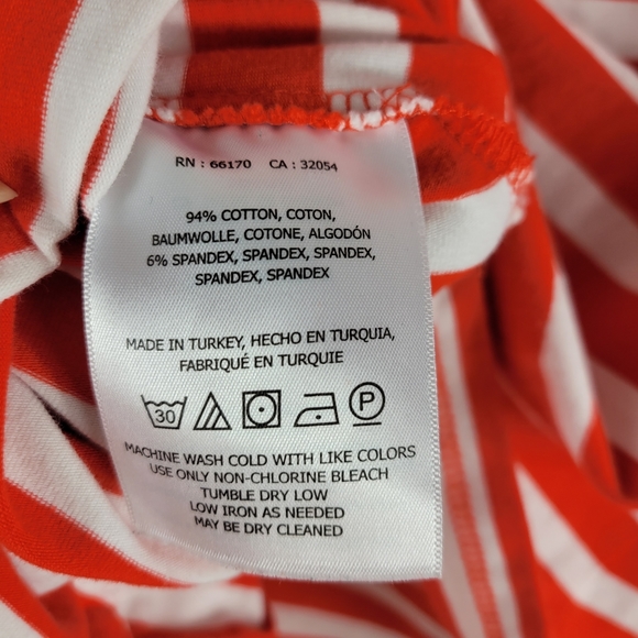 Maeve Bonnie Boatneck Nautical Stripe Button Side 3/4 Sleeve Top - Picture 10 of 10